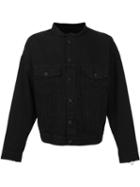 Daniel Patrick Collarless Buttoned Jacket, Men's, Size: Small, Black, Cotton/spandex/elastane