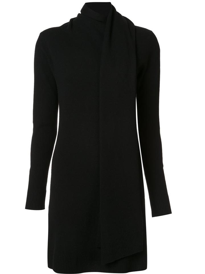 Edun Draped Wrap Dress, Women's, Size: Medium, Black, Wool/merino