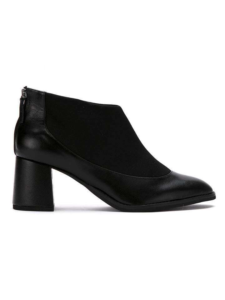 Studio Chofakian Neoprene Panels Leather Boots - Black
