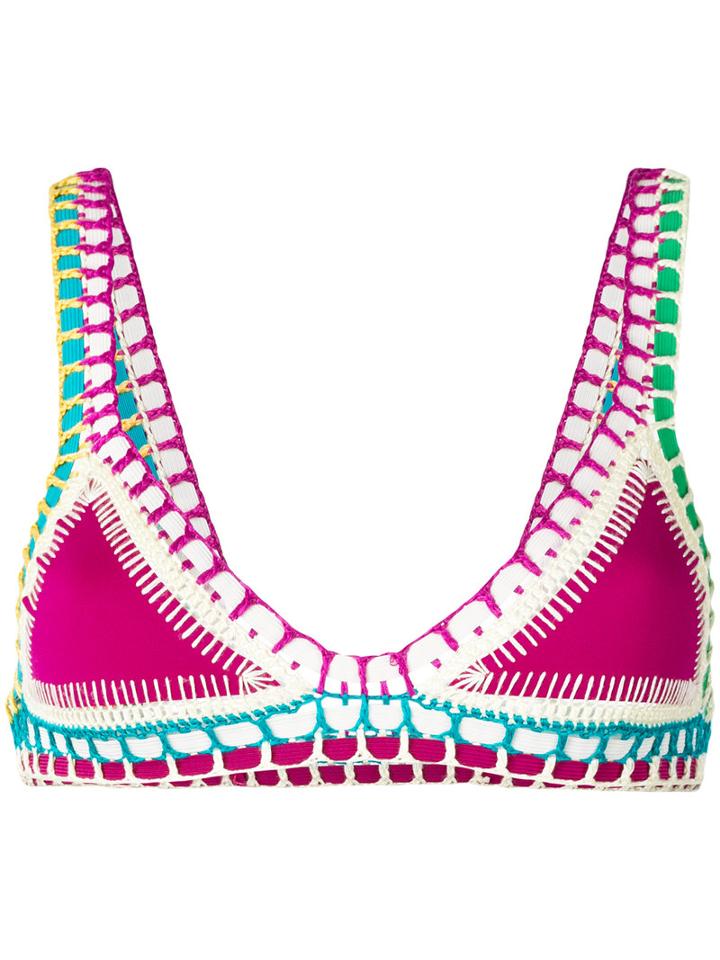 Kiini - Coco Triangle Bikini - Women - Polyester - S, Pink/purple, Polyester