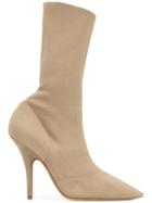 Yeezy Knitted Sock Ankle Boots - Nude & Neutrals