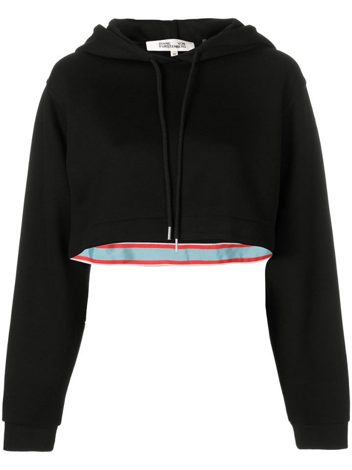 Diane Von Furstenberg Cropped Hoodie - Black