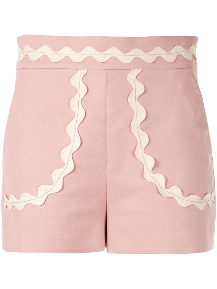 Red Valentino Wavy Trim Shorts - Pink