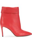Paul Andrew Fold Down Top Ankle Boots - Red