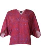 Fernanda Yamamoto V-neck Printed Blouse, Women's, Size: 40, Red, Viscose