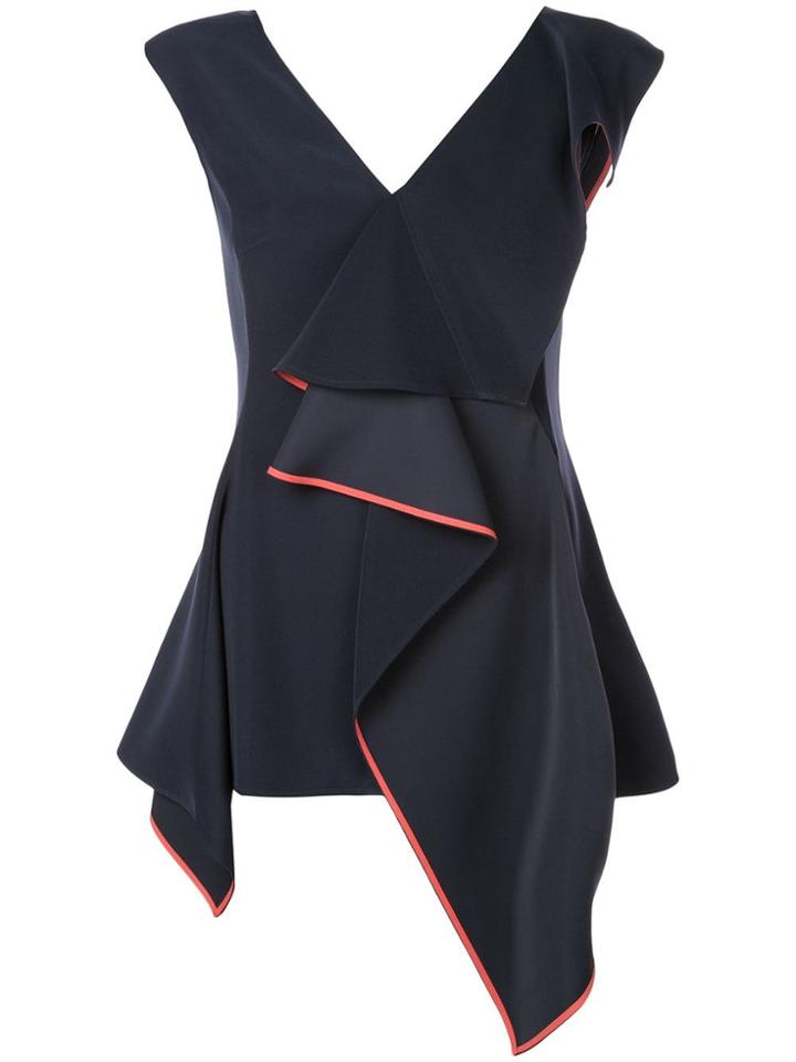 Adeam Ruffle Sleeveless Top - Blue