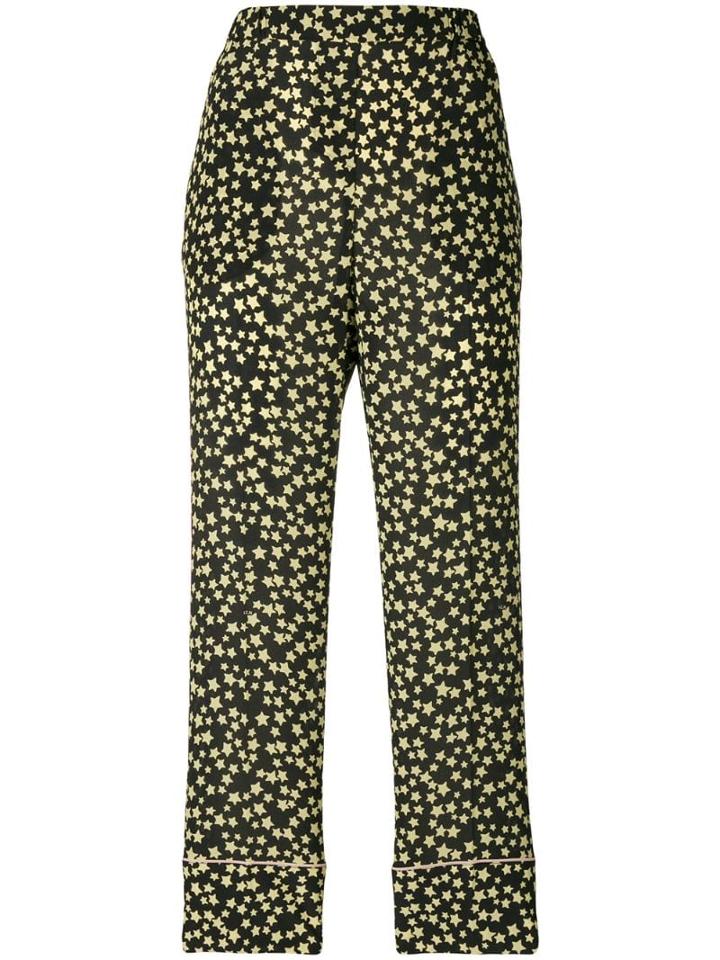 Nº21 Star Print Cropped Trousers - Black