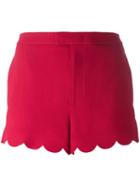 Red Valentino Scalloped Hem Shorts, Women's, Size: 40, Acetate/viscose