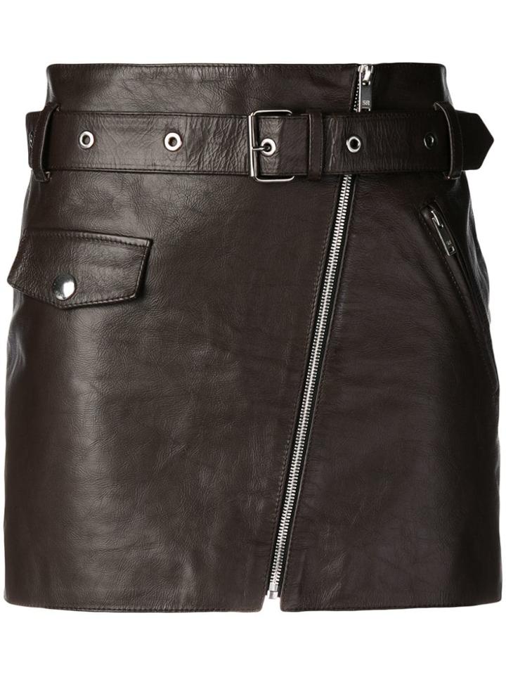 Sonia Rykiel Zipped Mini Skirt - Brown
