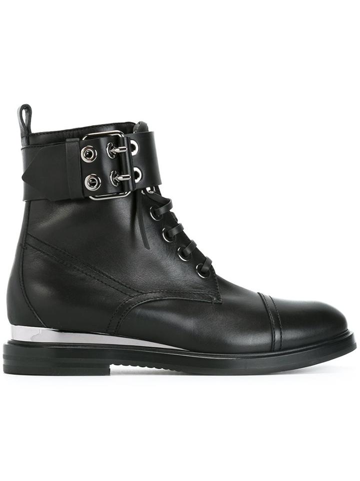Casadei Lace-up Buckled Ankle Boots