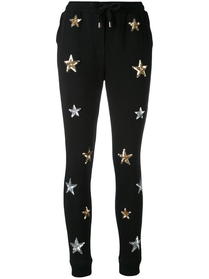 Zoe Karssen - Star Patch Track Pants - Women - Cotton/polyester - M, Black, Cotton/polyester