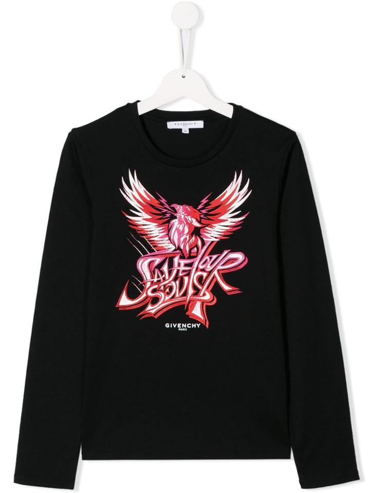 Givenchy Kids Logo Print T-shirt - Black