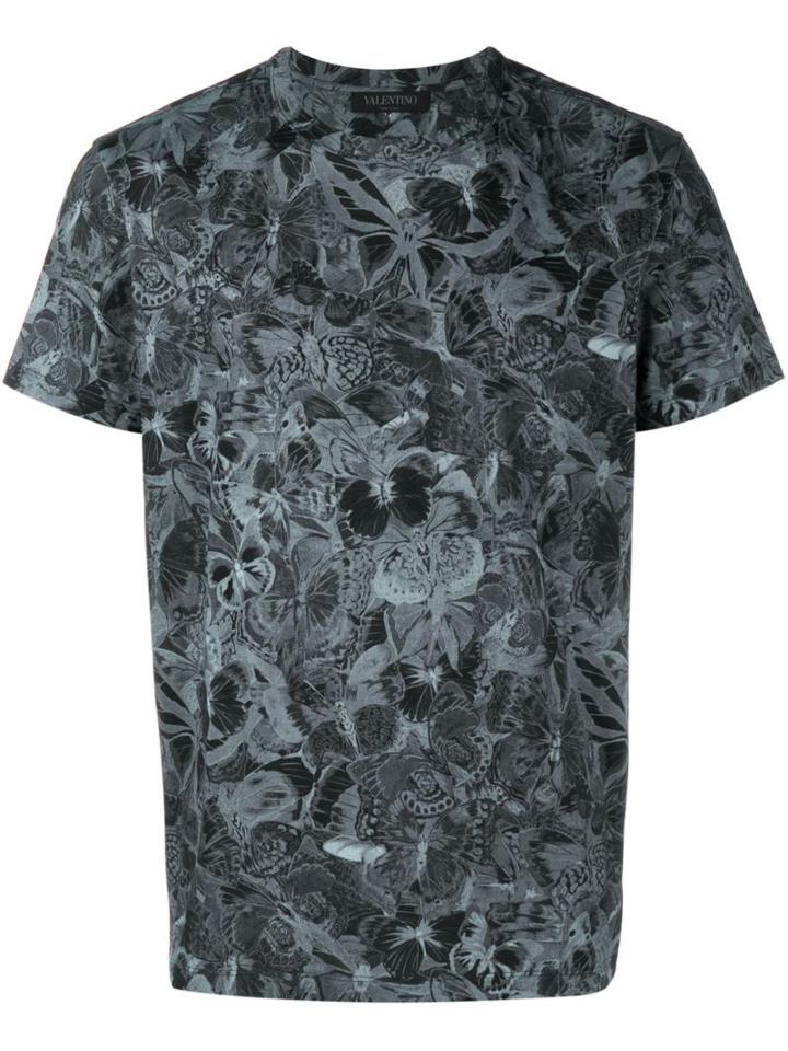 Valentino 'rockstud Camubutterfly' T-shirt, Men's, Size: Small, Grey, Cotton