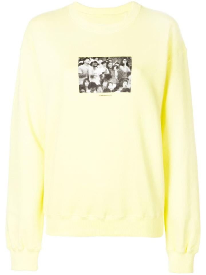Julien David Contrast Print Sweatshirt - Yellow