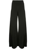 Alexis Pleated Detail Palazzo Trousers - Black