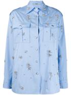 Prada Embellished Poplin Shirt - Blue