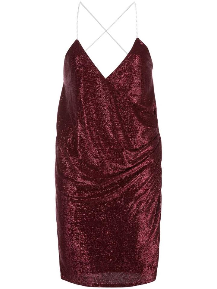 Michelle Mason Crystal-strap Mini Dress - Red