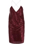 Michelle Mason Crystal-strap Mini Dress - Red