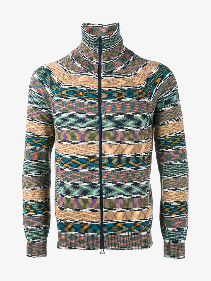 Missoni Printed Zipped Cardigan, Men's, Size: Medium, Cotton