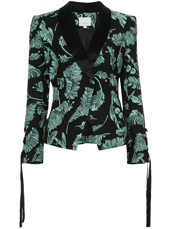 Cinq A Sept Leaf Printed Blazer - Black