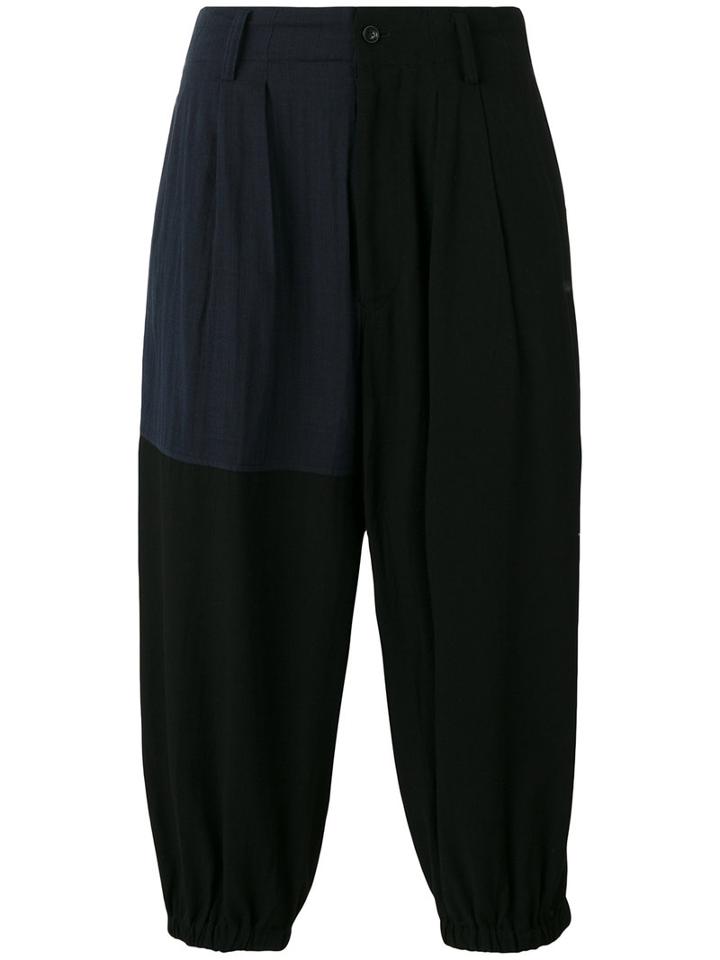 Yohji Yamamoto - Cropped Drop-crotch Trousers - Men - Cotton/rayon - 2, Black, Cotton/rayon
