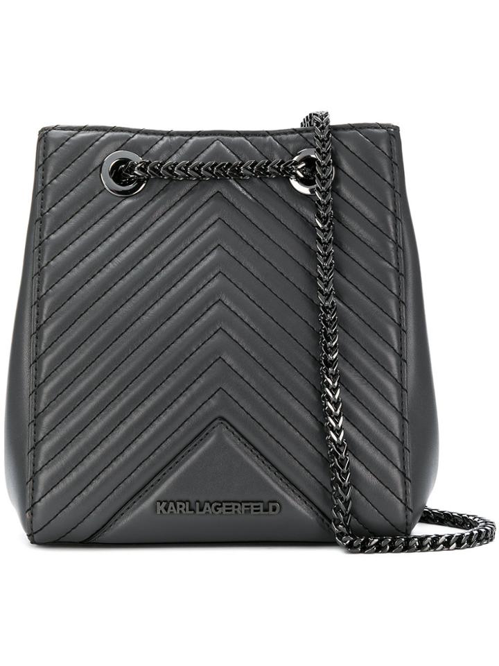 Karl Lagerfeld K/ Klassik Quilted Bucket Bag - Grey