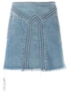 Chloé Panelled Denim Skirt, Women's, Size: 38, Blue, Cotton