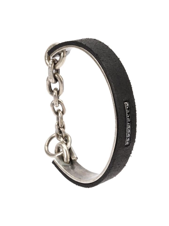 Tobias Wistisen Diamond Embellished Bracelet - Black