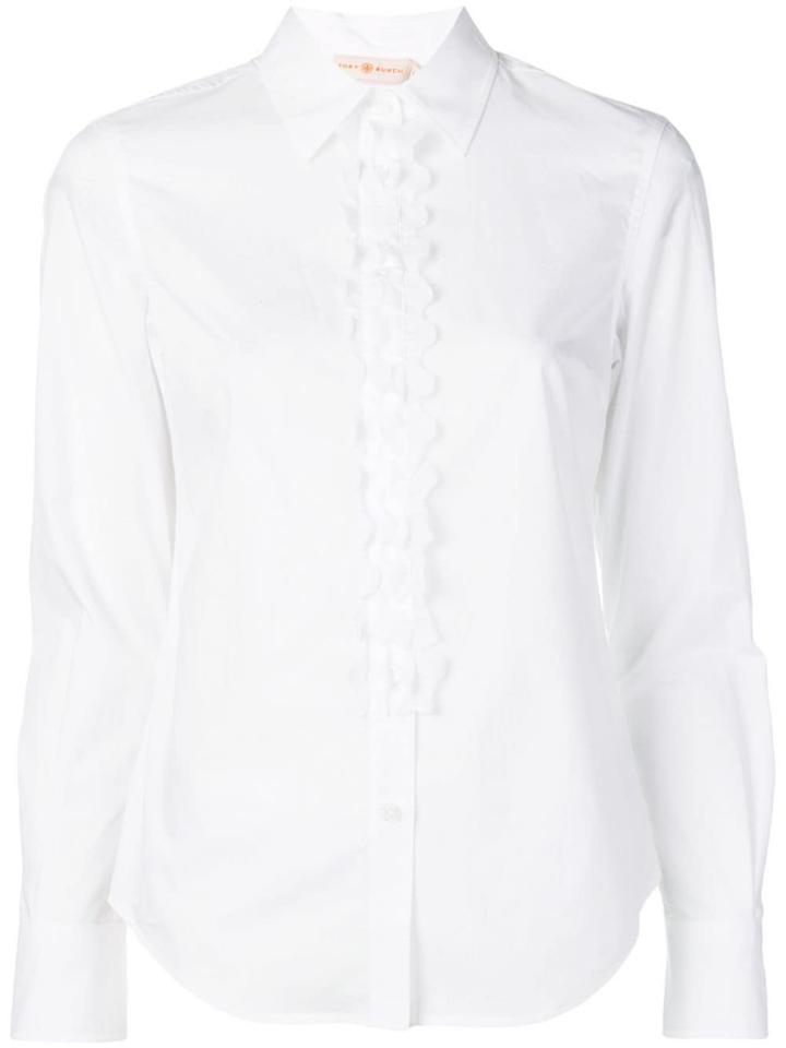 Tory Burch Scallop Placket Trim Shirt - White