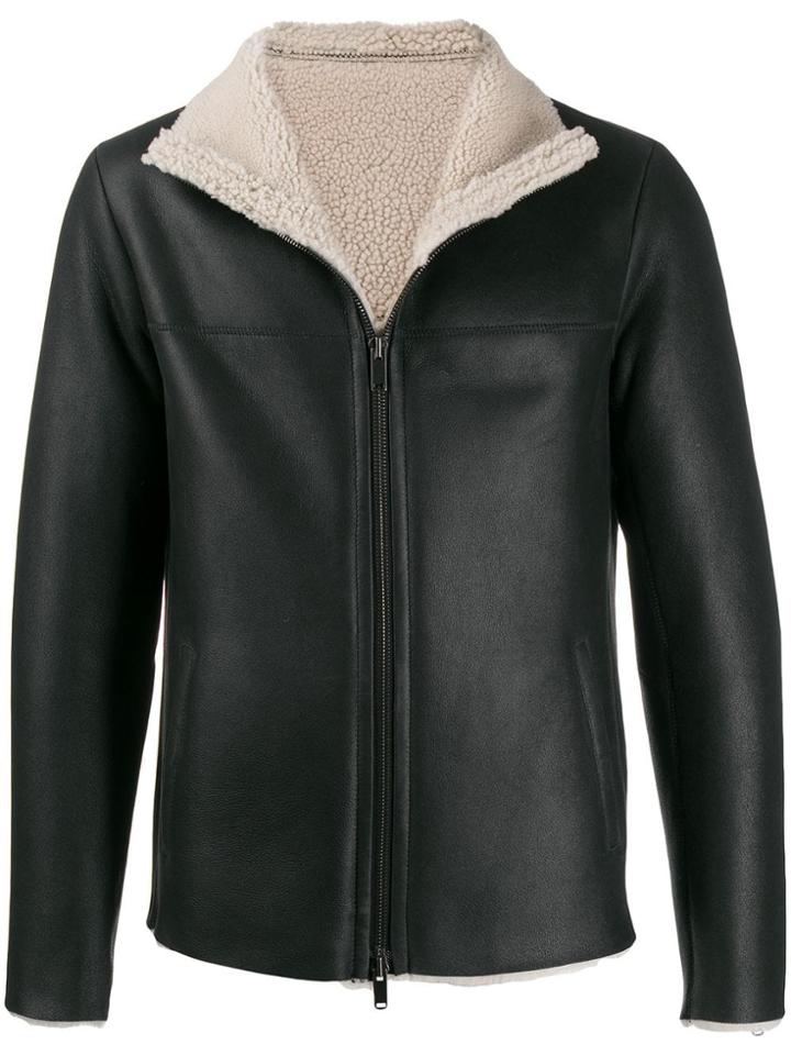 Desa 1972 Zipped Shearling Jacket - Black