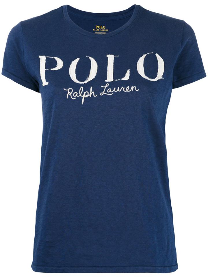 Polo Ralph Lauren - Logo Print T-shirt - Women - Cotton - S, Blue, Cotton