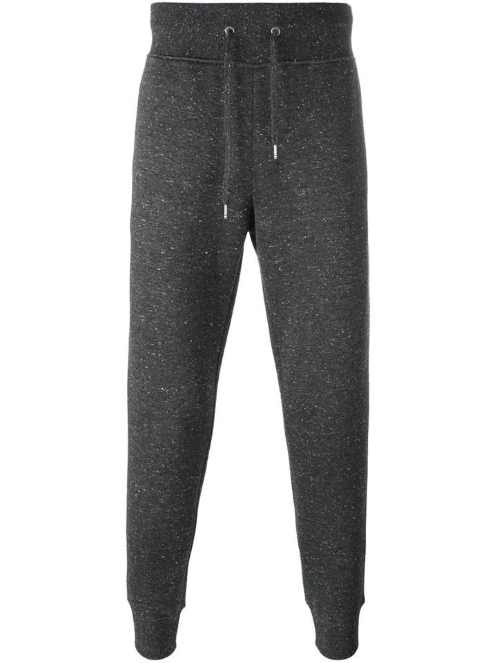 Moncler Gamme Bleu Melange Drawstring Joggers, Men's, Size: Large, Grey, Viscose/cotton/silk