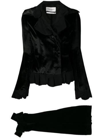 Yves Saint Laurent Vintage 1985 Velvety Trousers & Shirt - Black
