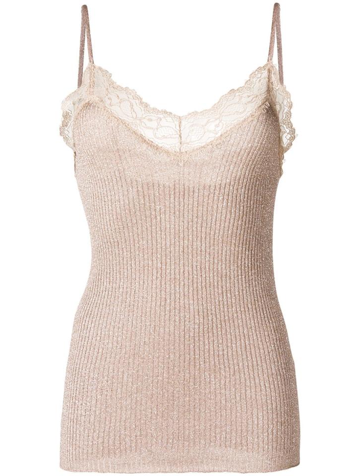 Liu Jo Lace Detailed Slip Top - Nude & Neutrals