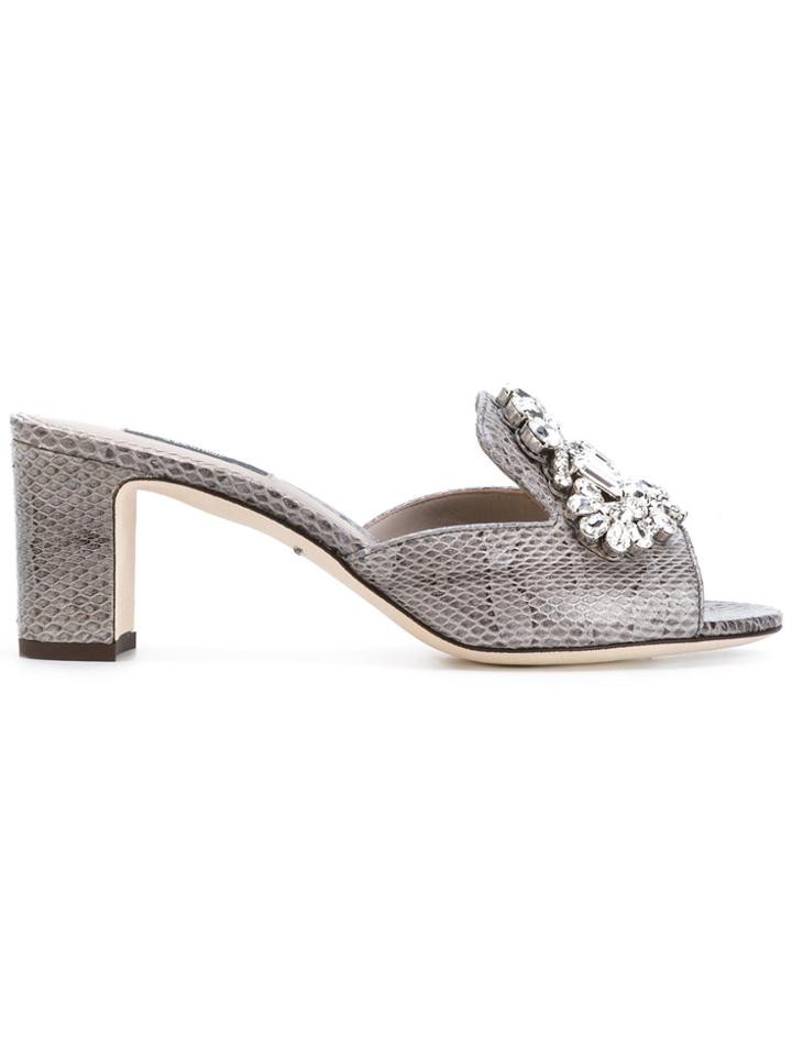 Dolce & Gabbana Bianca Embellished Sandals - Grey