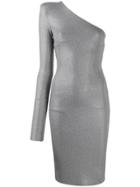 Alexandre Vauthier Microcrystal One Shoulder Dress - Grey