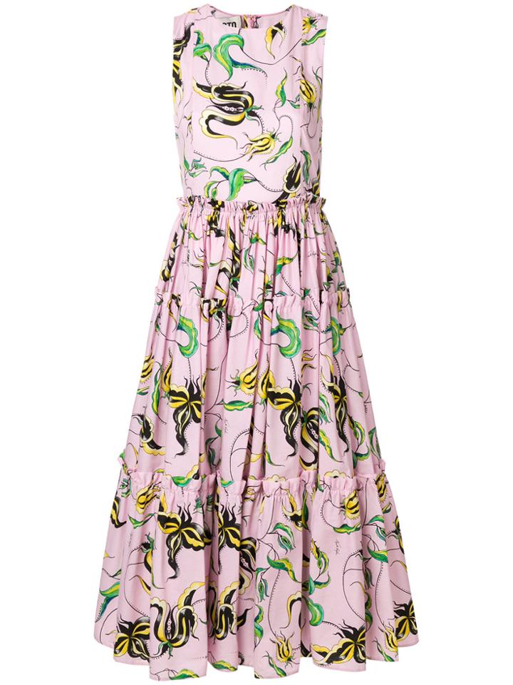 Fausto Puglisi Floral Print Dress - Pink & Purple