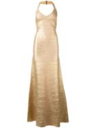 Hervé Léger Embossed Detail Evening Dress, Women's, Size: Medium, Nude/neutrals, Rayon/nylon/spandex/elastane