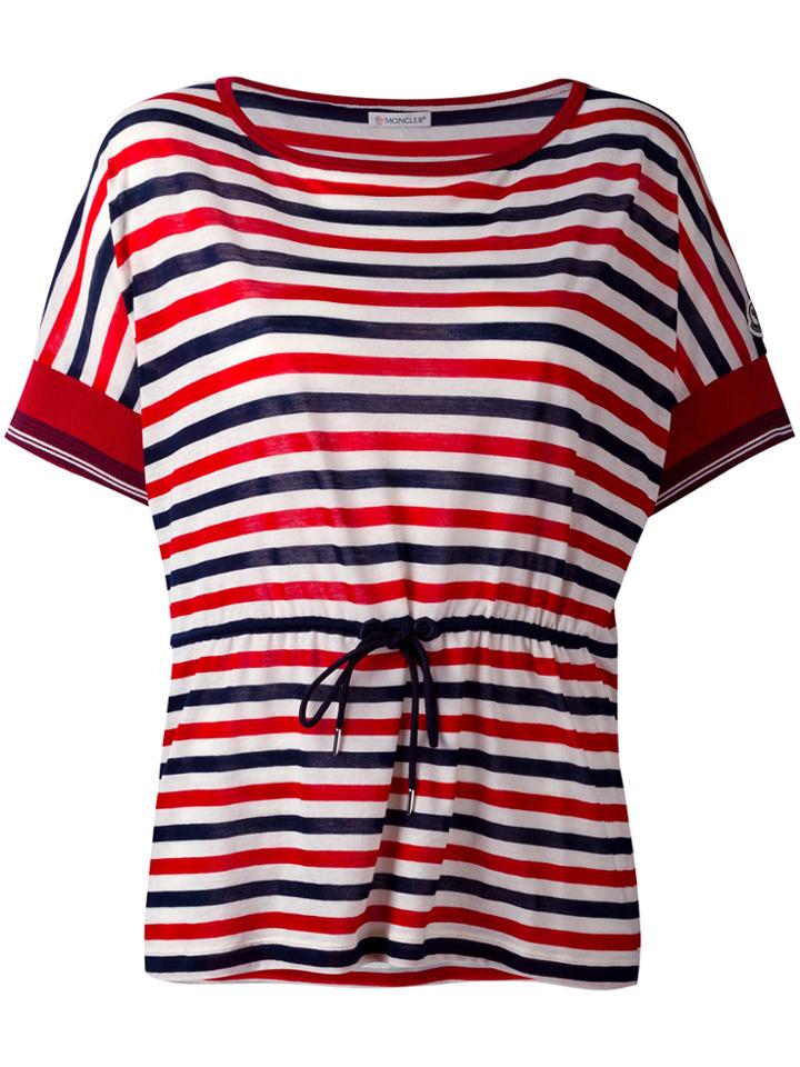 Moncler Drawstring Waist Striped T-shirt - Multicolour