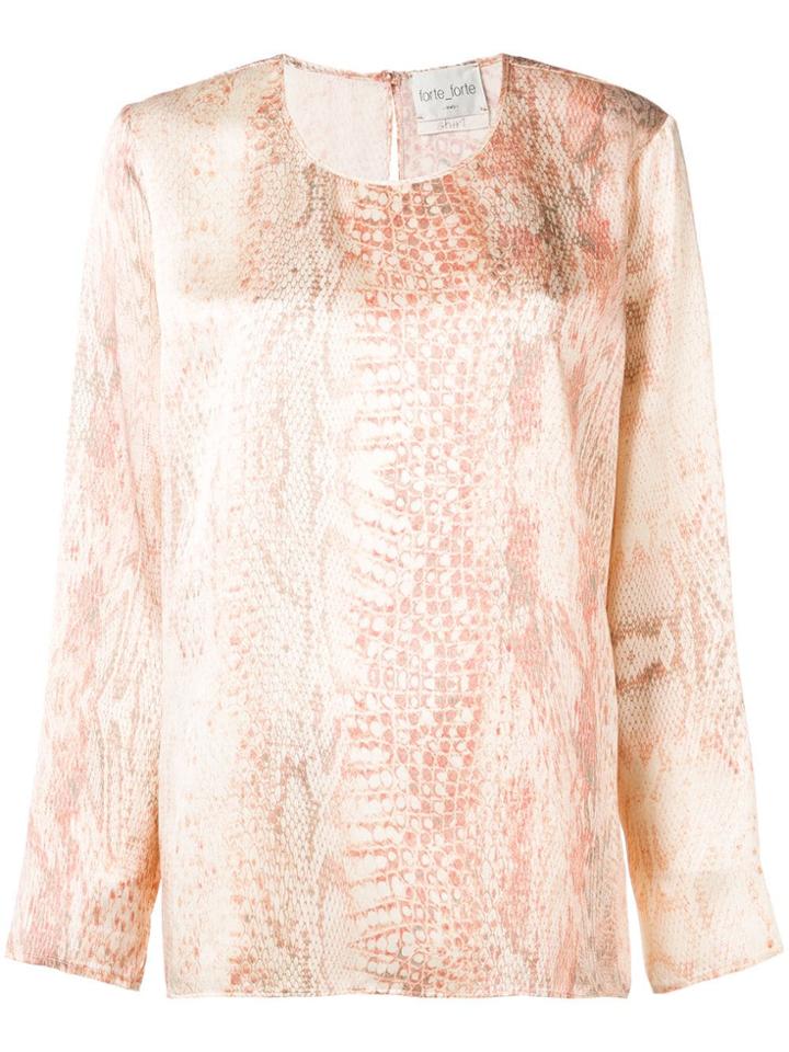Forte Forte Snakeskin Print Blouse - Pink