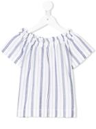 Woolrich Kids Striped Short-sleeve Blouse - White