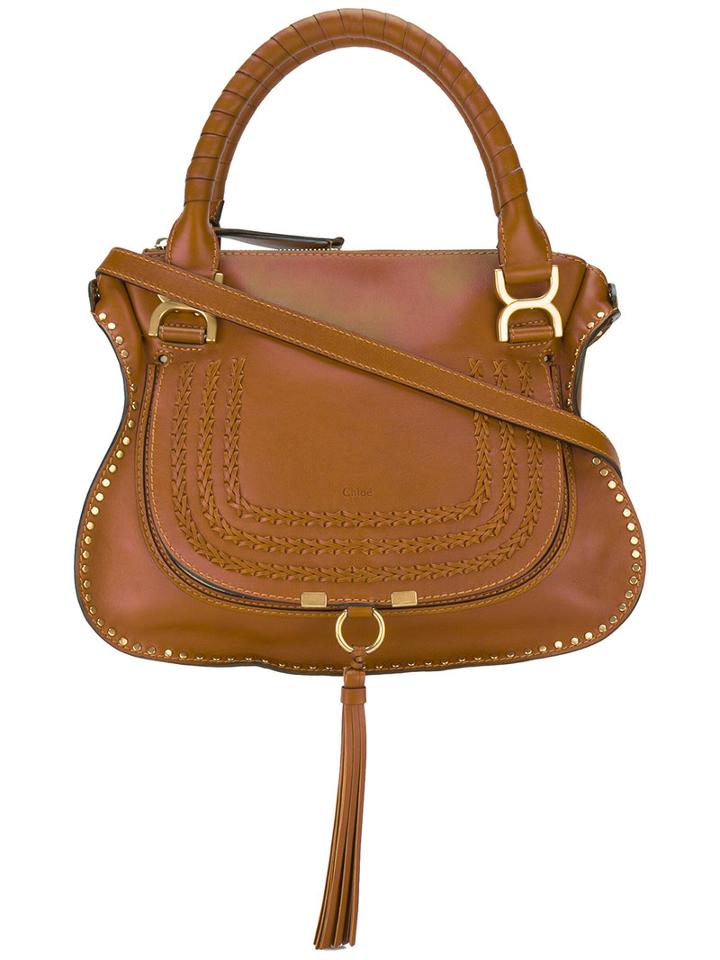 Chloé - Marcie Handbag - Women - Cotton/calf Leather - One Size, Women's, Brown, Cotton/calf Leather