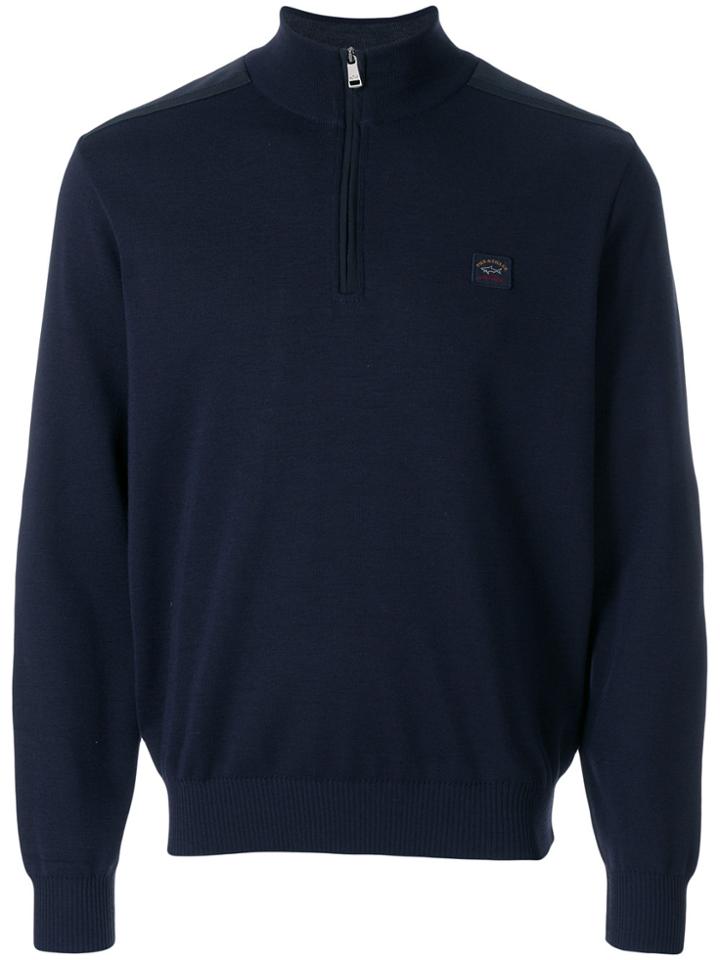 Paul & Shark Long Sleeved Zipped Sweater - Blue