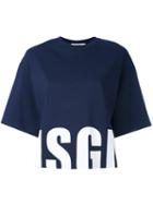Msgm - Logo Print T-shirt - Women - Cotton - M, Blue, Cotton