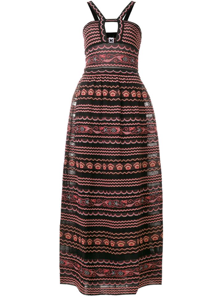 M Missoni Mixed-pattern Long Dress - Black