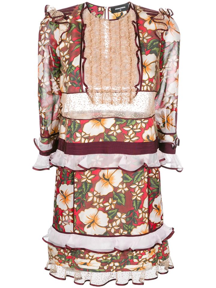 Dsquared2 Ruffled Mini Dress - Multicolour