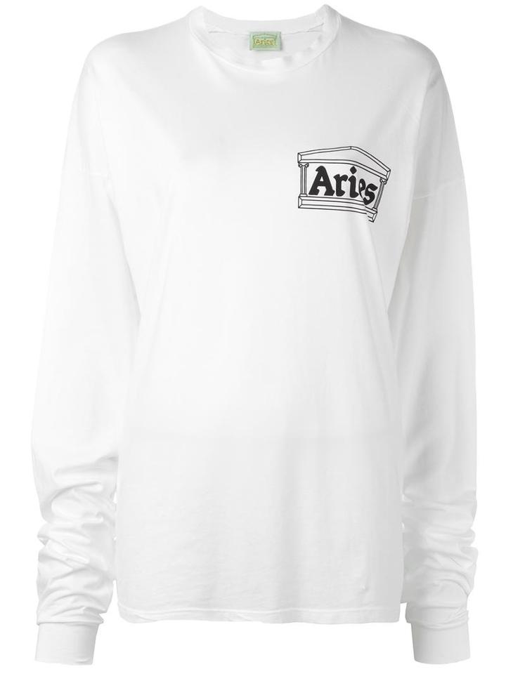 Aries Monster Print Sweatshirt, Women's, Size: 2, White, Cotton