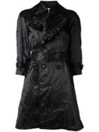 Comme Des Garçons Girl Ruffled Belted Coat, Size: Large, Black, Cotton/polyester/cupro