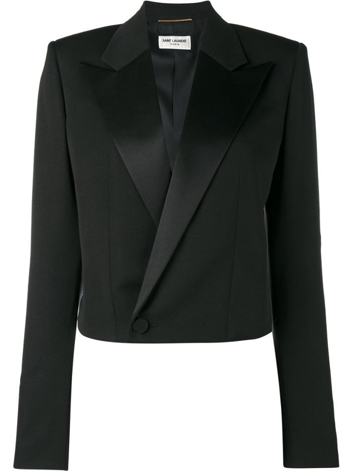 Saint Laurent Iconic Le Smoking '80s Spencer Jacket - Black