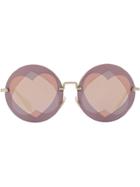 Miu Miu Eyewear Round Heart Sunglasses - Purple